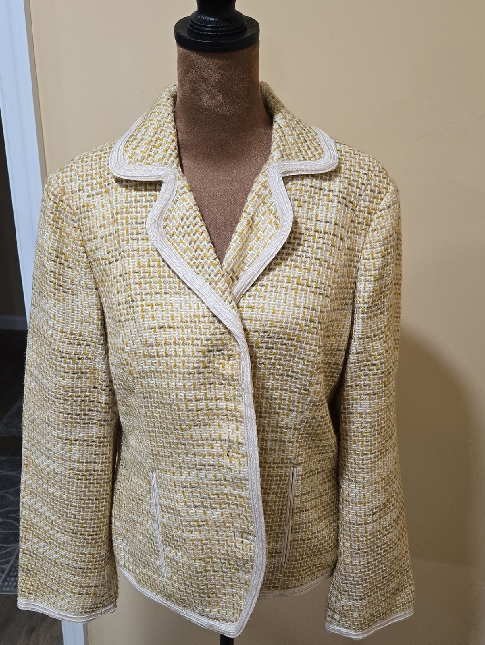 Tory Burch Yellow Tweed Blazer!